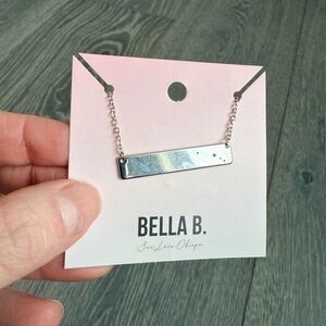 Aries Zodiac Constellation Bar Necklace in Silver